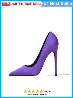 Satin Pointed Toe Stiletto Pumps Slip On High Heels for Wedding Prom